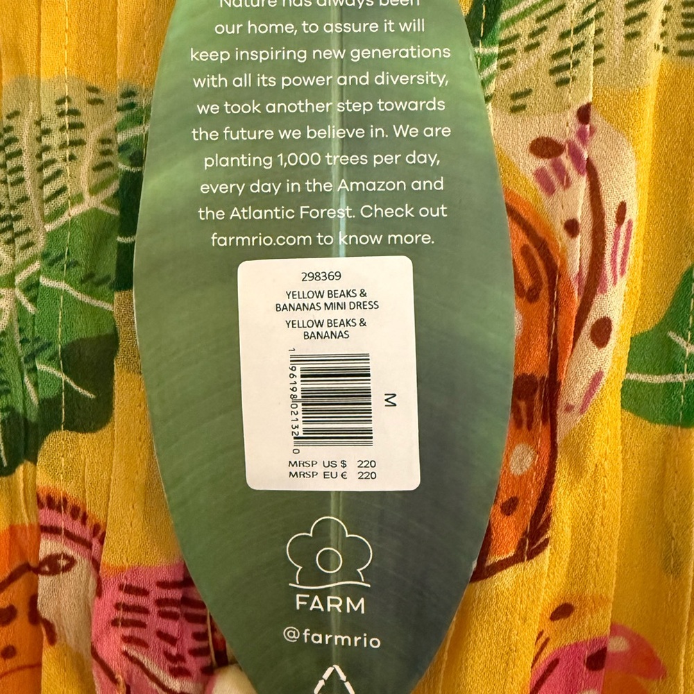 FARM Rio Yellow Tropical Mini Dress - Picture 4 of 4